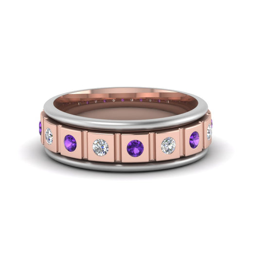 2 Tone Mens Diamond Wedding Band
