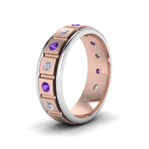2 Tone Mens Diamond Wedding Band