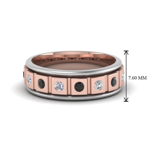 2 Tone Mens Diamond Wedding Band
