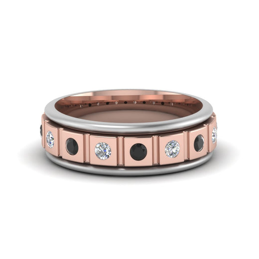 2 Tone Mens Diamond Wedding Band