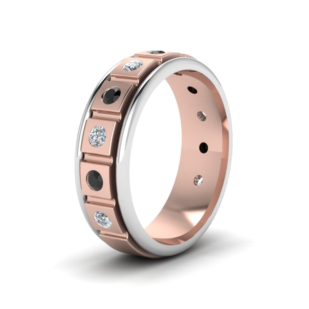 2 Tone Mens Diamond Wedding Band