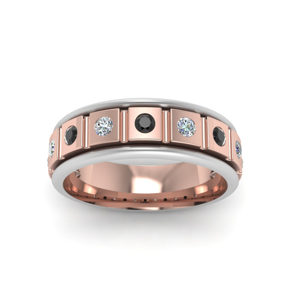 2 Tone Mens Diamond Wedding Band