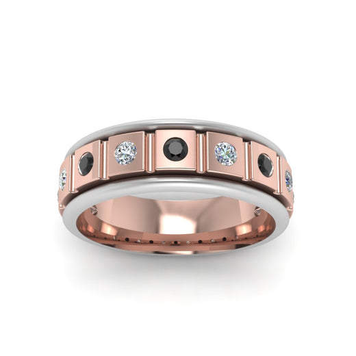 2 Tone Mens Diamond Wedding Band