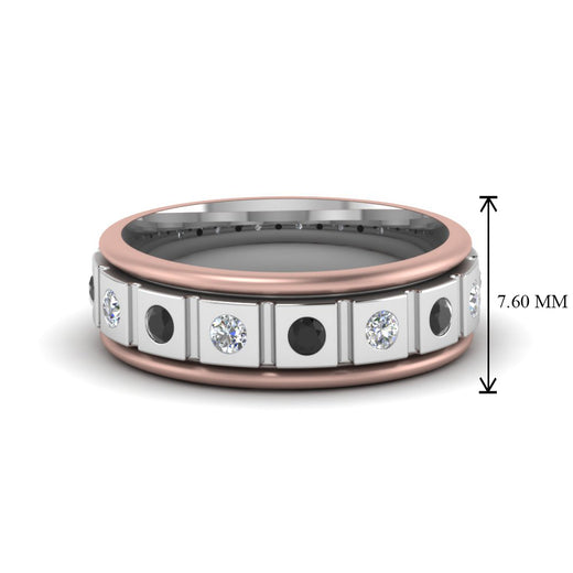 2 Tone Mens Diamond Wedding Band