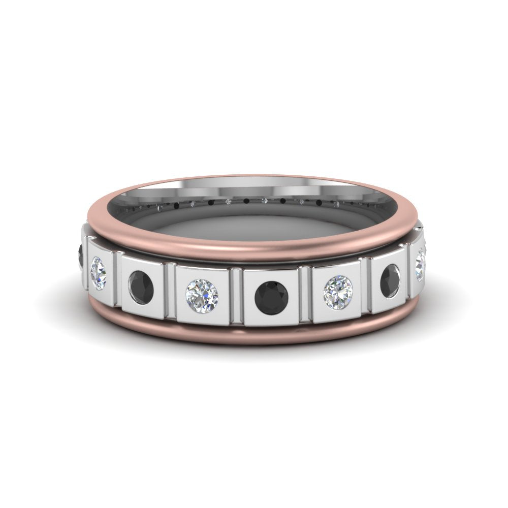 2 Tone Mens Diamond Wedding Band