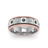 Load image into Gallery viewer, 2 Tone Mens Diamond Wedding Band