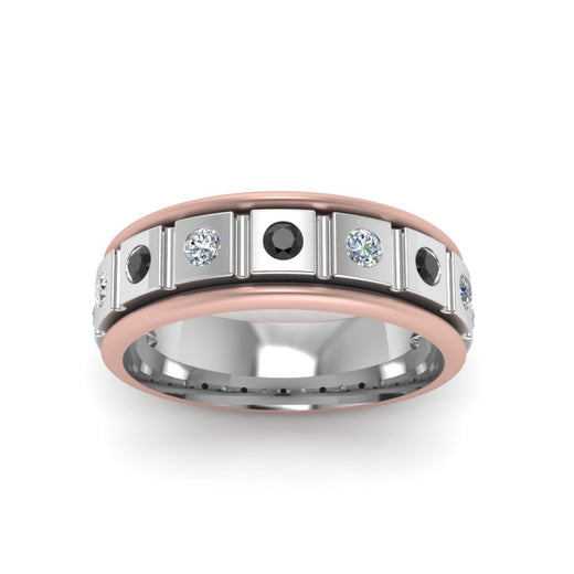2 Tone Mens Diamond Wedding Band