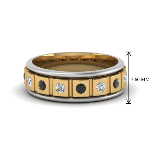 2 Tone Mens Diamond Wedding Band