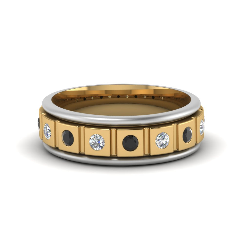 2 Tone Mens Diamond Wedding Band
