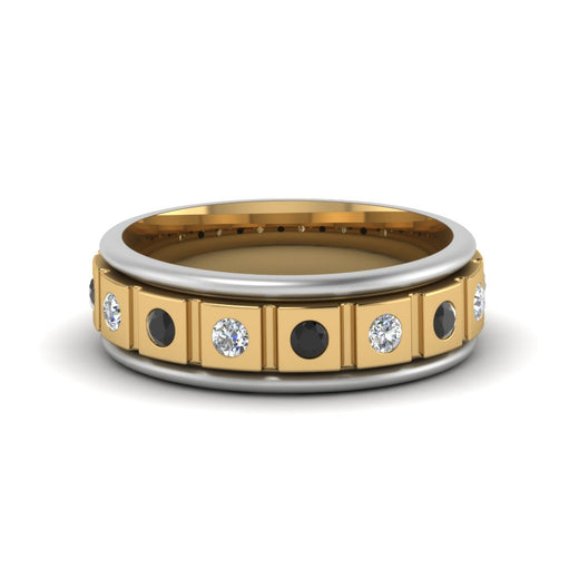2 Tone Mens Diamond Wedding Band