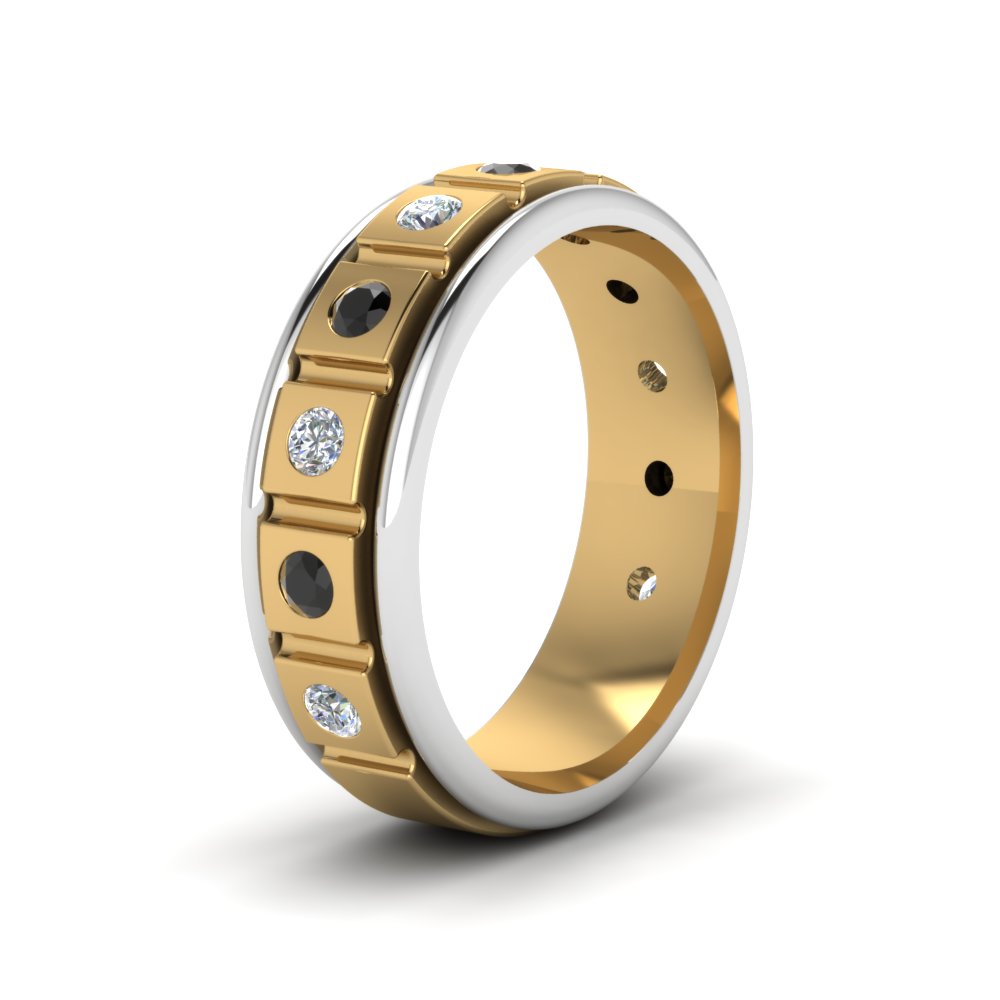 2 Tone Mens Diamond Wedding Band