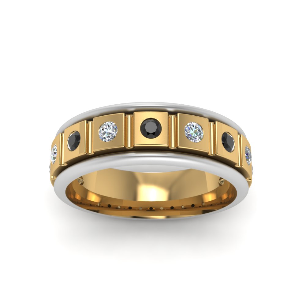 2 Tone Mens Diamond Wedding Band
