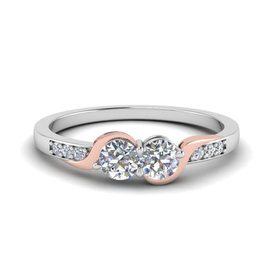 2 Tone Swirl Diamond Band
