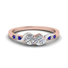 Load image into Gallery viewer, 2-tone-swirl-diamond-band-with-blue-sapphire-in-14K-rose-gold-FDO84792RORGSABL-NL-RG