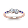 Load image into Gallery viewer, 2-tone-swirl-diamond-band-with-blue-sapphire-in-14K-rose-gold-FDO84792RORGSABL-NL-RG