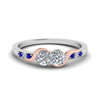 Load image into Gallery viewer, 2-tone-swirl-diamond-band-with-blue-sapphire-in-14K-white-gold-FDO84792RORGSABL-NL-WG