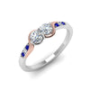 Load image into Gallery viewer, 2-tone-swirl-diamond-band-with-blue-sapphire-in-14K-white-gold-FDO84792RORGSABL-NL-WG