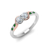 Load image into Gallery viewer, 2-tone-swirl-diamond-band-with-emerald-in-14K-white-gold-FDO84792RORGEMGR-NL-WG