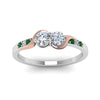 Load image into Gallery viewer, 2-tone-swirl-diamond-band-with-emerald-in-14K-white-gold-FDO84792RORGEMGR-NL-WG