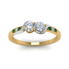 Load image into Gallery viewer, 2-tone-swirl-diamond-band-with-emerald-in-14K-yellow-gold-FDO84792RORGEMGR-NL-YG