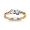Load image into Gallery viewer, 2-tone-swirl-diamond-band-with-orange-sapphire-in-14K-yellow-gold-FDO84792RORGSAOR-NL-YG
