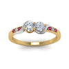 Load image into Gallery viewer, 2-tone-swirl-diamond-band-with-pink-sapphire-in-14K-yellow-gold-FDO84792RORGSADRPI-NL-YG
