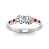 Load image into Gallery viewer, 2-tone-swirl-diamond-band-with-ruby-in-14K-white-gold-FDO84792RORGRUDR-NL-WG