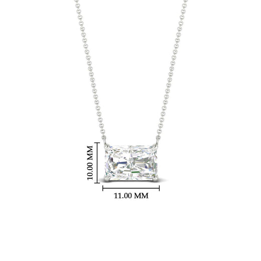 Horizontal Radiant Diamond Solitaire Pendant