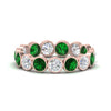 Load image into Gallery viewer, 2.40-carat-bezel-eternity-ring-emerald-in-rose-gold-FDEWB10558-0.20CTGEMGRANGLE3-NL-RG