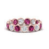 Load image into Gallery viewer, 2.40-carat-bezel-eternity-ring-pink-sapphire-in-rose-gold-FDEWB10558-0.20CTGSADRPIANGLE3-NL-RG