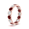 Load image into Gallery viewer, 2.40-carat-bezel-eternity-ring-ruby-in-rose-gold-FDEWB10558-0.20CTGRUDRANGLE3-NL-RG
