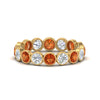 Load image into Gallery viewer, 2.40-carat-orange-sapphire-bezel-eternity-ring-in-yellow-gold-FDEWB10558-0.15CTGSAORANGLE3-NL-YG