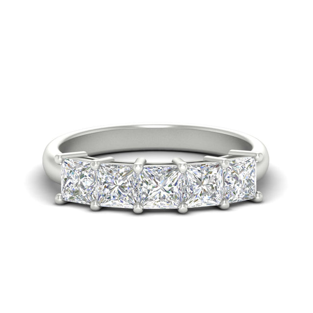 2.5 Ct. Princess Cut Five Stone Anniversary Ring