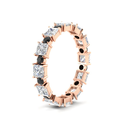 2.50-carat-art-deco-princess-diamond-eternity-band-with-black-diamond-in-rose-gold-fdewb10256prgblackangle2-3.00mm-nl-rg
