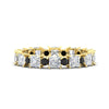 Load image into Gallery viewer, 2.50-carat-art-deco-princess-diamond-eternity-band-with-black-diamond-in-yellow-gold-fdewb10256prgblacksleep-3.00mm-nl-yg