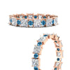 Load image into Gallery viewer, 2.50-carat-art-deco-princess-diamond-eternity-band-with-blue-topaz-in-rose-gold-fdewb10256prgicbltoangle3-3.00mm-nl-rg