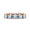 Load image into Gallery viewer, 2.50-carat-art-deco-princess-diamond-eternity-band-with-blue-topaz-in-rose-gold-fdewb10256prgicbltosleep-3.00mm-nl-rg