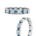 Thumbnail 33 - 2.50-carat-art-deco-princess-diamond-eternity-band-with-blue-topaz-in-white-gold-fdewb10256prgicbltoangle3-3.00mm-nl-wg