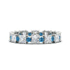 Load image into Gallery viewer, 2.50-carat-art-deco-princess-diamond-eternity-band-with-blue-topaz-in-white-gold-fdewb10256prgicbltosleep-3.00mm-nl-wg
