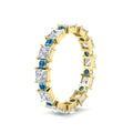 Thumbnail 108 - 2.50-carat-art-deco-princess-diamond-eternity-band-with-blue-topaz-in-yellow-gold-fdewb10256prgicbltoangle2-3.00mm-nl-yg