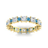 Load image into Gallery viewer, 2.50-carat-art-deco-princess-diamond-eternity-band-with-blue-topaz-in-yellow-gold-fdewb10256prgicbltoangle5-3.00mm-nl-yg