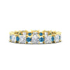 Load image into Gallery viewer, 2.50-carat-art-deco-princess-diamond-eternity-band-with-blue-topaz-in-yellow-gold-fdewb10256prgicbltosleep-3.00mm-nl-yg