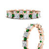 Load image into Gallery viewer, 2.50-carat-art-deco-princess-diamond-eternity-band-with-emerald-in-rose-gold-fdewb10256prgemgrangle3-3.00mm-nl-rg