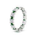 Thumbnail 23 - 2.50-carat-art-deco-princess-diamond-eternity-band-with-emerald-in-white-gold-fdewb10256prgemgrangle2-3.00mm-nl-wg