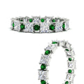 Thumbnail 21 - 2.50-carat-art-deco-princess-diamond-eternity-band-with-emerald-in-white-gold-fdewb10256prgemgrangle3-3.00mm-nl-wg