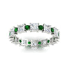 Load image into Gallery viewer, 2.50-carat-art-deco-princess-diamond-eternity-band-with-emerald-in-white-gold-fdewb10256prgemgrangle5-3.00mm-nl-wg