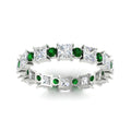 Thumbnail 22 - 2.50-carat-art-deco-princess-diamond-eternity-band-with-emerald-in-white-gold-fdewb10256prgemgrangle5-3.00mm-nl-wg