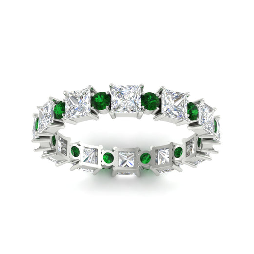 2.50-carat-art-deco-princess-diamond-eternity-band-with-emerald-in-white-gold-fdewb10256prgemgrangle5-3.00mm-nl-wg