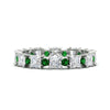 Load image into Gallery viewer, 2.50-carat-art-deco-princess-diamond-eternity-band-with-emerald-in-white-gold-fdewb10256prgemgrsleep-3.00mm-nl-wg