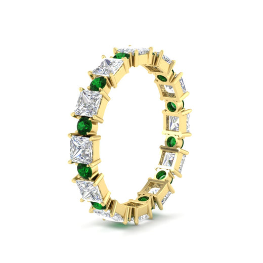 2.50-carat-art-deco-princess-diamond-eternity-band-with-emerald-in-yellow-gold-fdewb10256prgemgrangle2-3.00mm-nl-yg